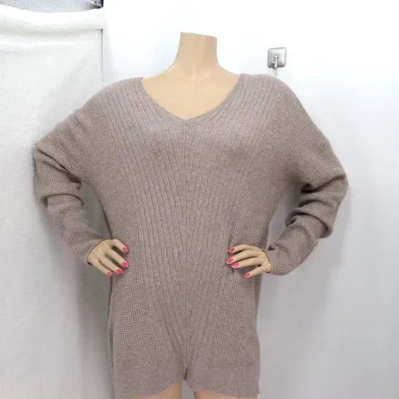 LOFT MOCHA WAFFLE KNIT OVERSIZED CASUAL COMFY COZYCHIC SWEATER SIZE: XL NEW - Picture 2 of 4